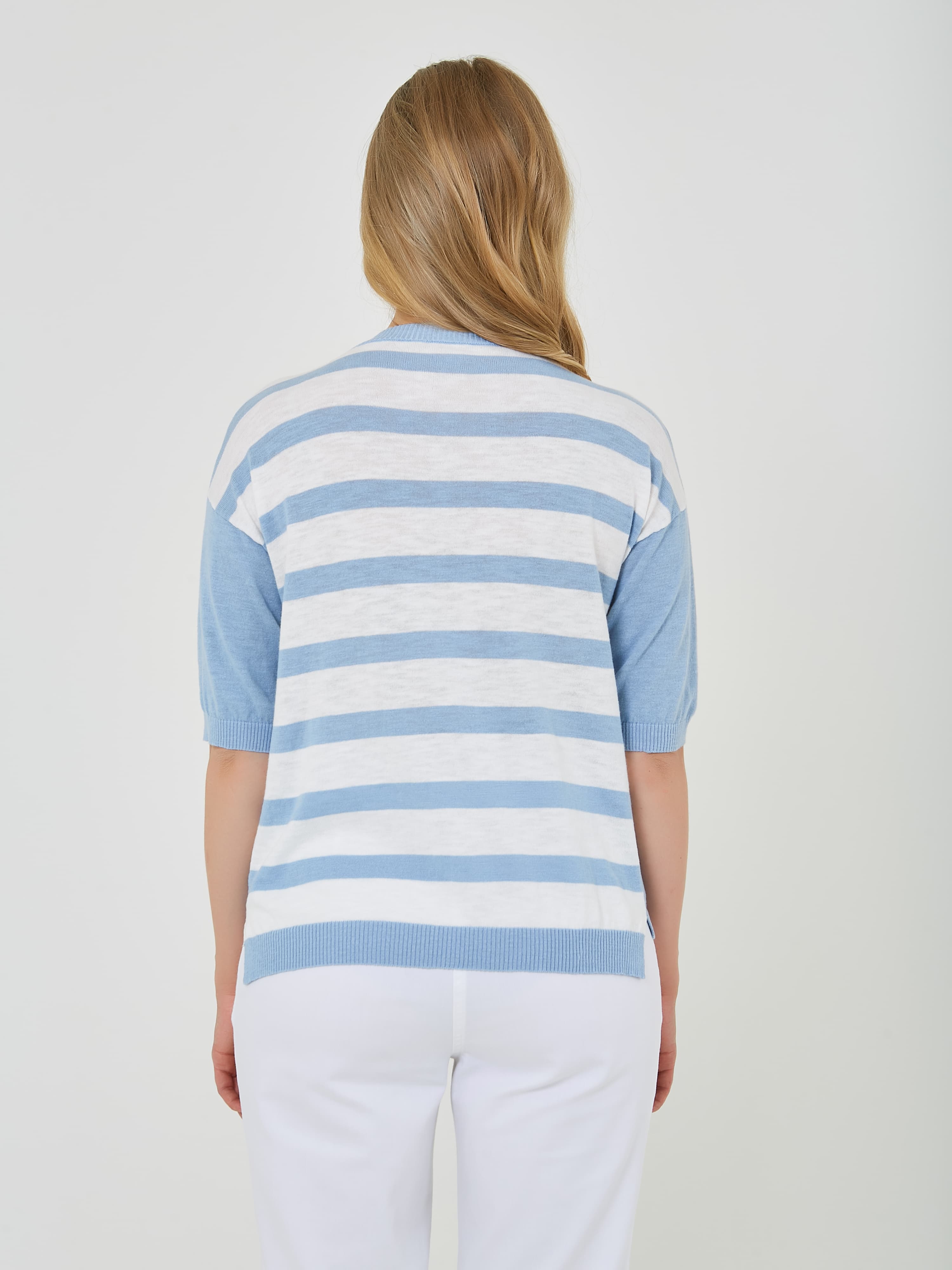 ДЖЕМПЕР STERN с полосатой спиной и коротким рукавом
