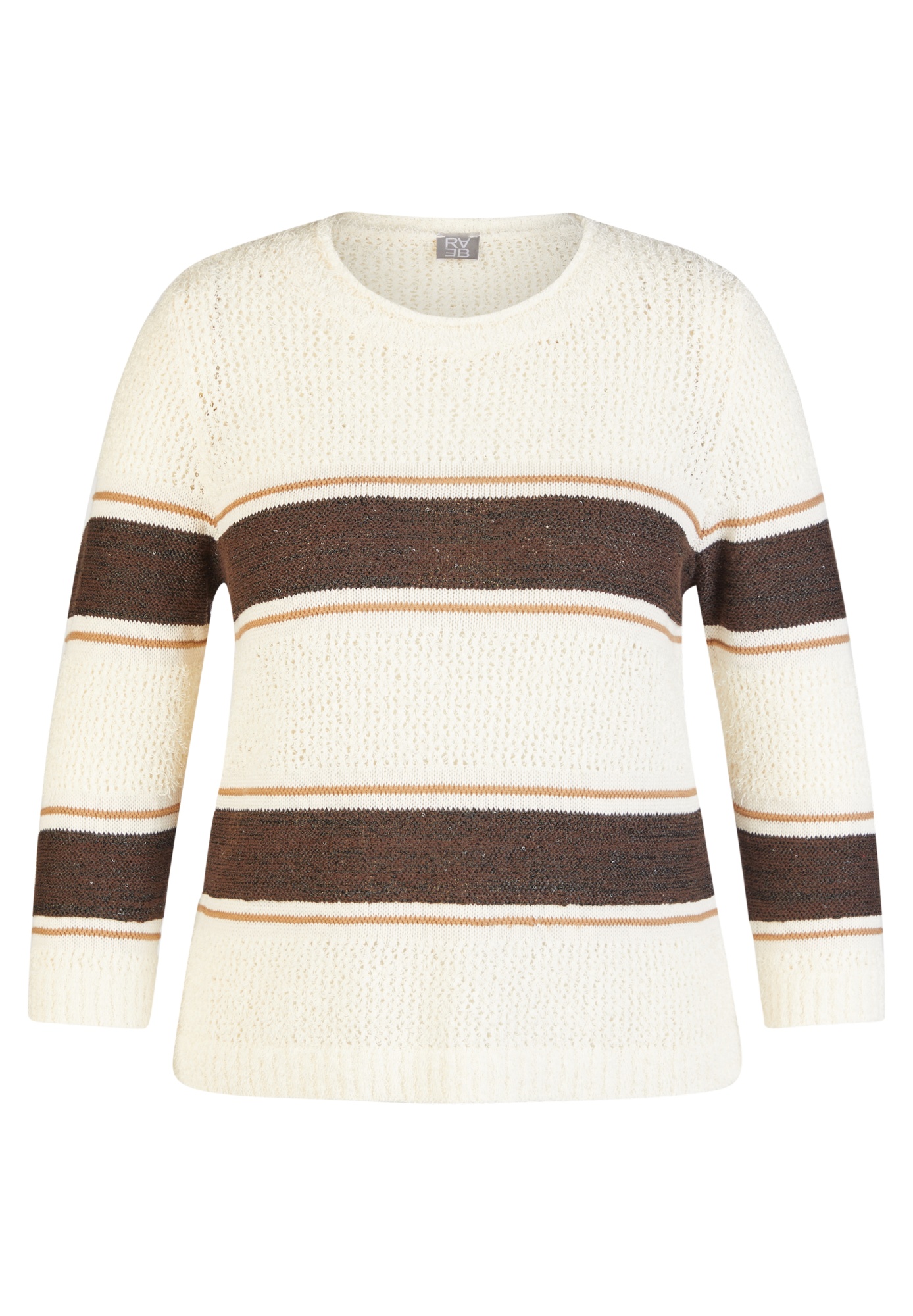 ПУЛОВЕР RABE с фактурной вязкой и контрастными полосами